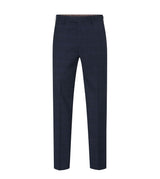 Skopes Hewes Suit Tailored Fit Trousers For Men in Navy Blue Self Check, 30W to 58W
