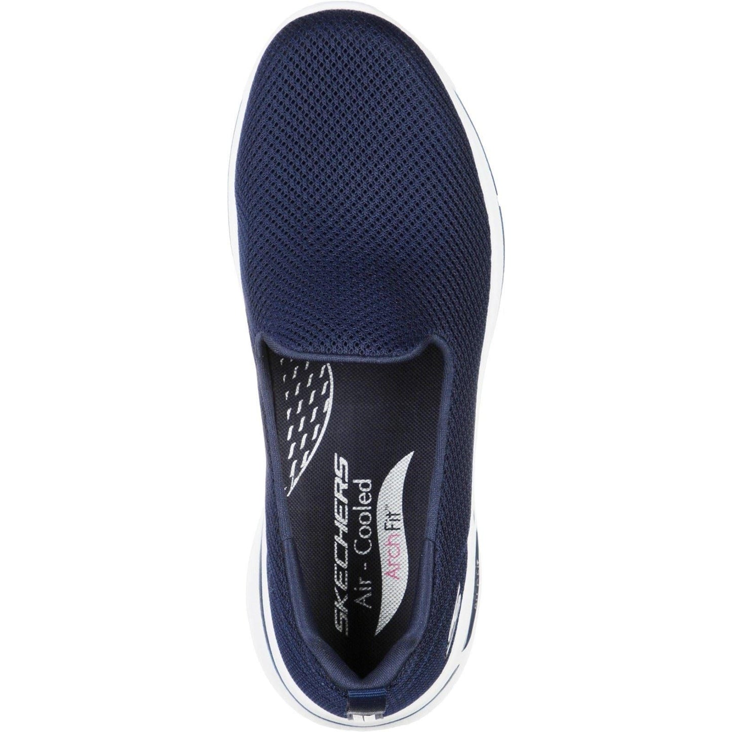 Skechers (GAR124401W) Women's GOwalk Arch Fit Grateful Wide Sports Shoe in Navy/White 4 to 8