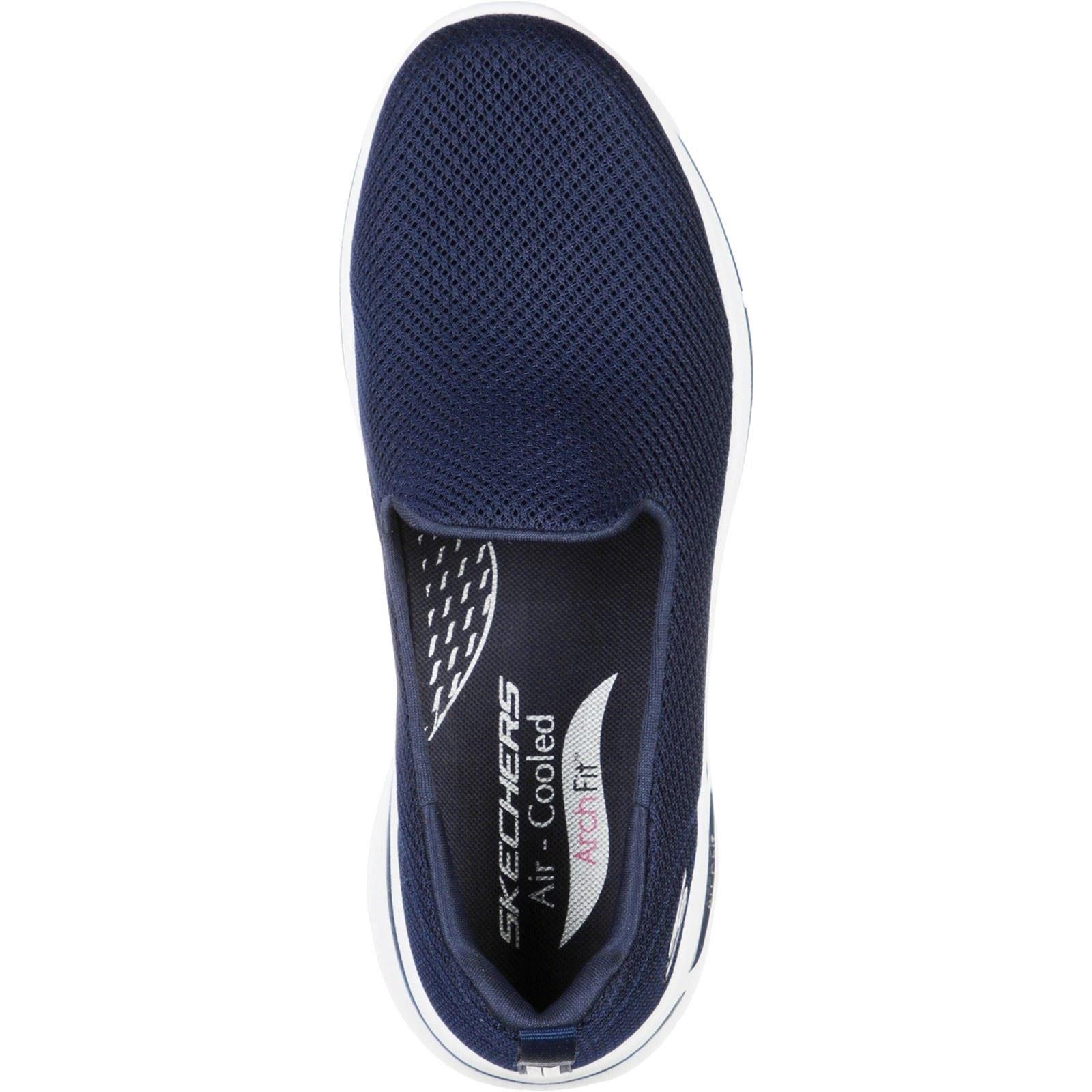 Skechers (GAR124401W) Women's GOwalk Arch Fit Grateful Wide Sports Shoe in Navy/White 4 to 8