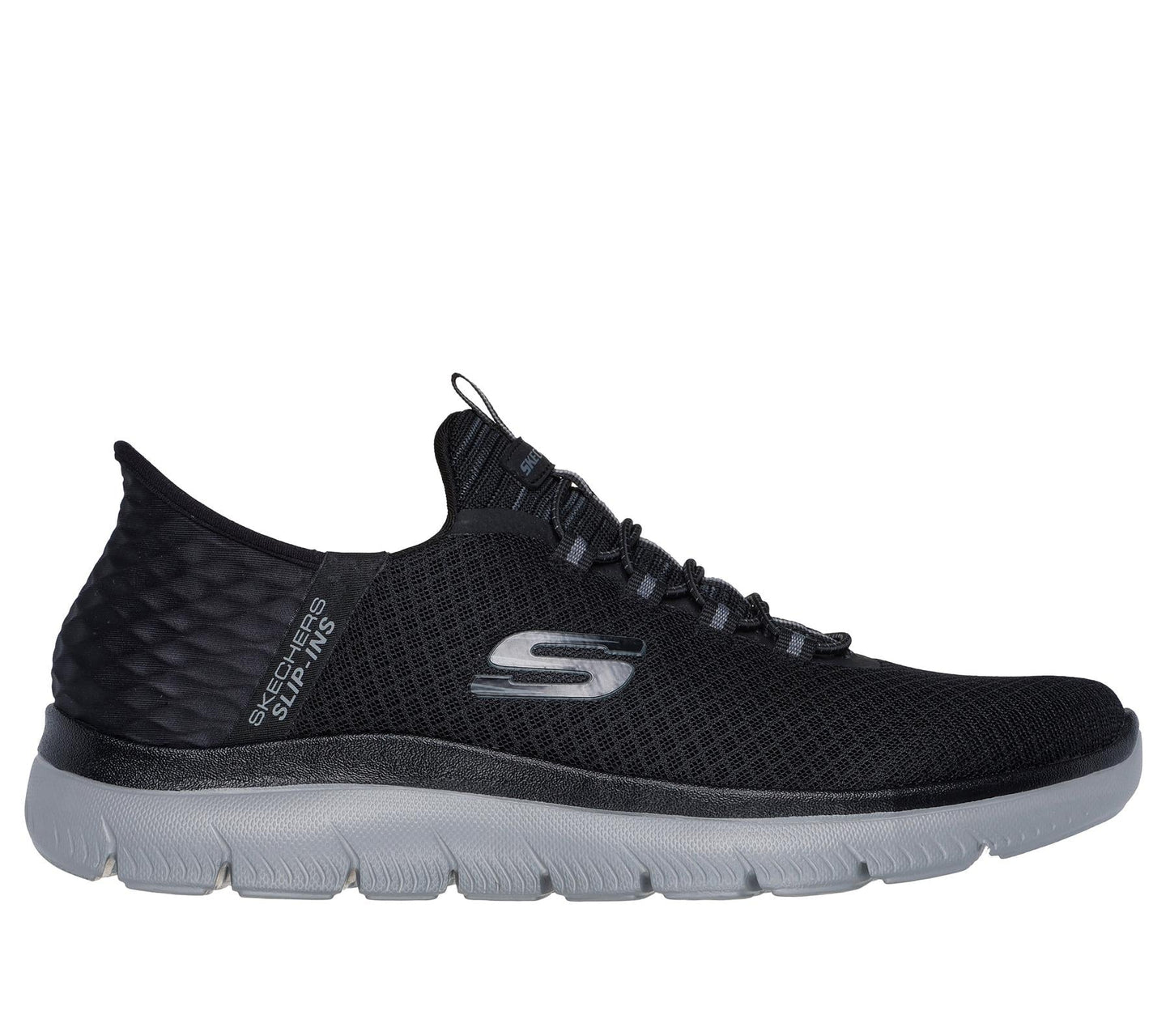 Skechers Slip On Sneaker Shoe For Men Summits High Range Mesh Slip-Ins in Black/Charcoal, 5.5-14