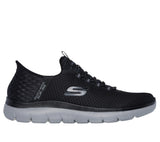 Skechers Slip On Sneaker Shoe For Men Summits High Range Mesh Slip-Ins in Black/Charcoal, 5.5-14