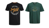 Jack & Jones Twin Pack Short Sleeve Printed Tee Size 1XL