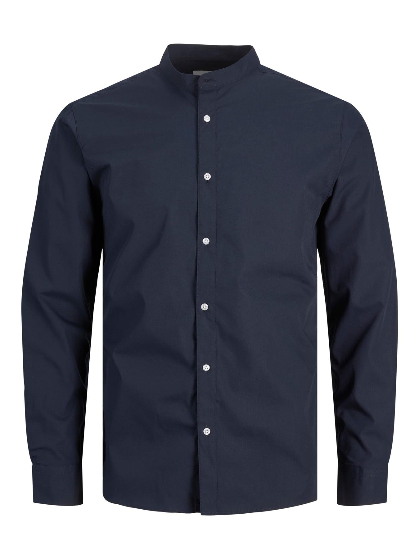 Jack & Jones Plus (12245367) Grandad Long Sleeve Plain Shirt in 3 Colour Options 1XL to 6XL
