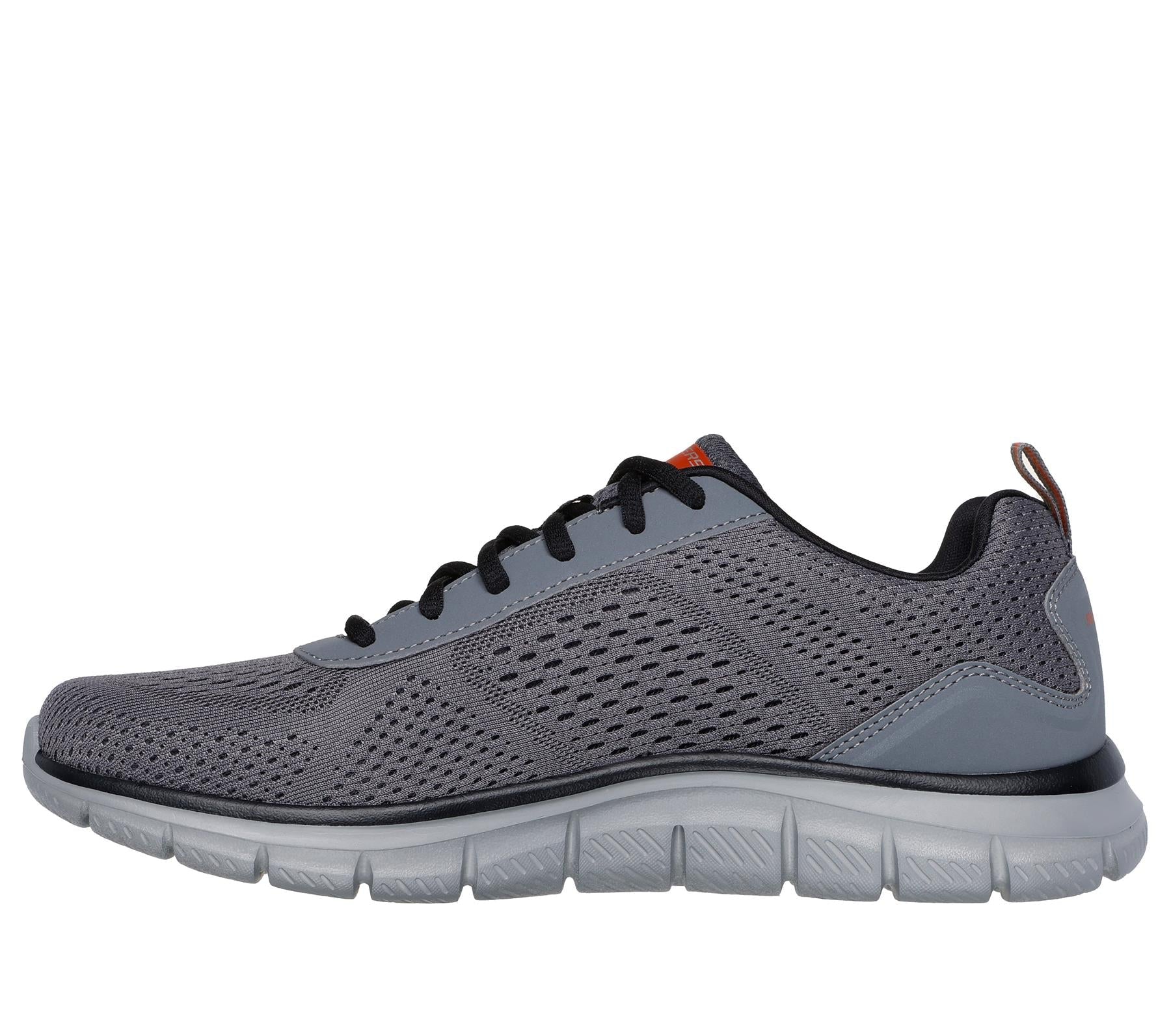 Skechers Lace Up Shoe For Men Track Leshur in Charcoal/Orange, 5.5-13