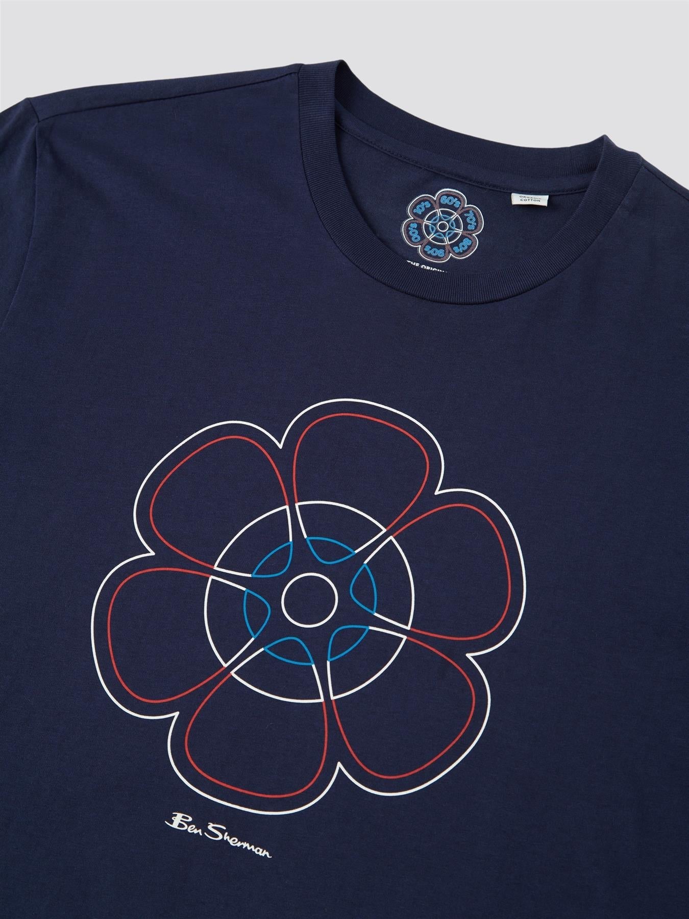 Ben Sherman (0071366IL) Men's 60th Anniversary Print T-Shirt in Navy 2XL to 5XL