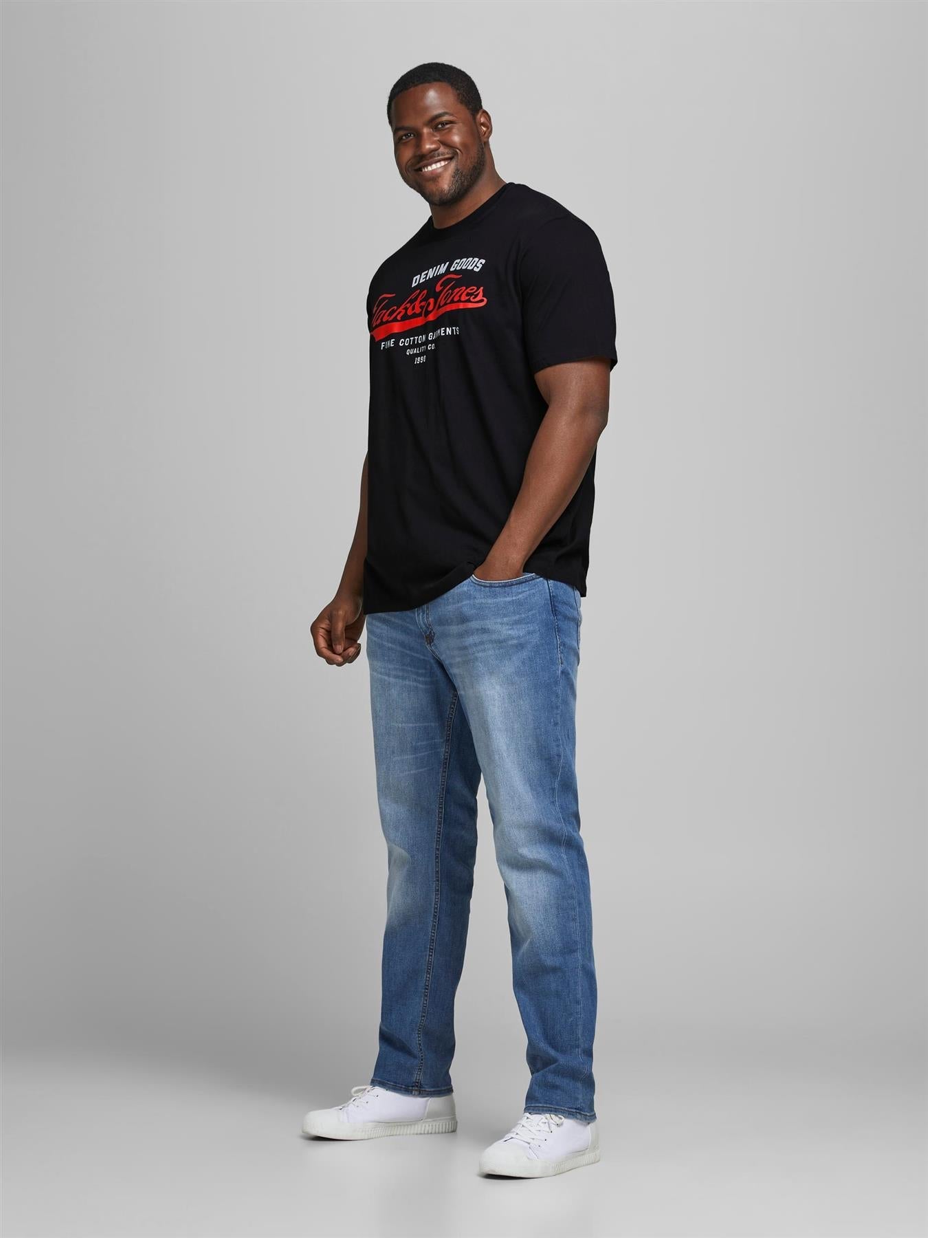 Jack & Jones Mens Plus Logo Printed Tee