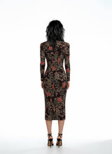 Gorgeous Virginie Autumnal Leaf Print 1970's Vintage Dress UK 8 - 12