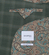 Skopes Parker Suit Tailored Fit Jacket For Men in Green Check, 36S-62L