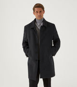 Skopes Men's Plus Size Wool Blend Overcoat In Charcoal Size Small To 4Xl
