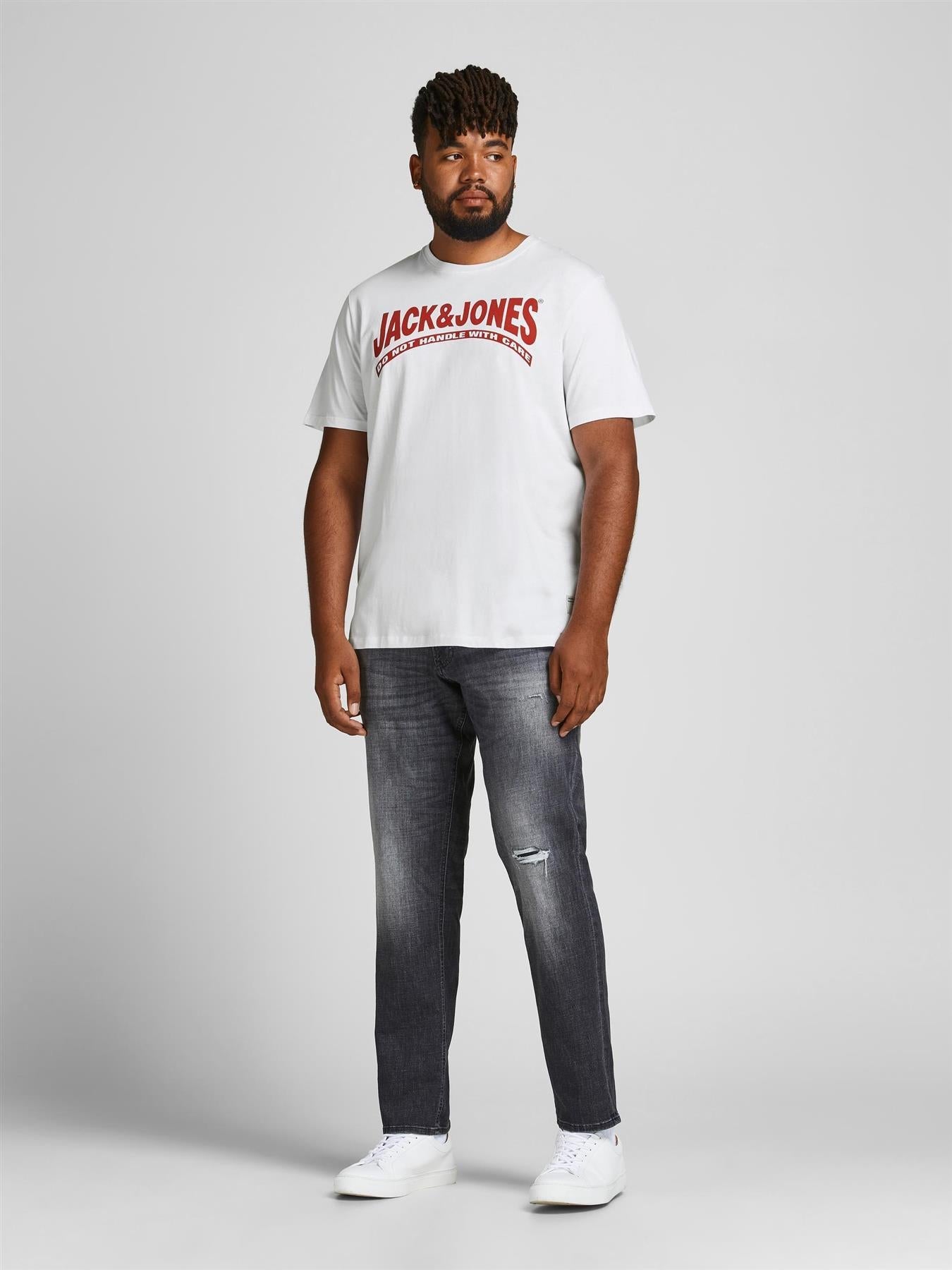 Jack & Jones Casual Fit Size Men's History Short Sleeve Printed Crew Neck Tee in Size 1XL to 6XL, 3 Colours