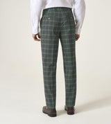 Skopes Parker Suit Tailored Fit Trouser For Men ins Green Check, 30W-58W