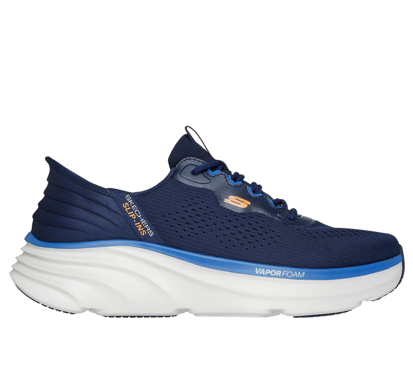Skechers Slip On Shoe For Men D'Lux Vapor Slip-Ins With Lace-up in Navy/Orange, 5.5-13