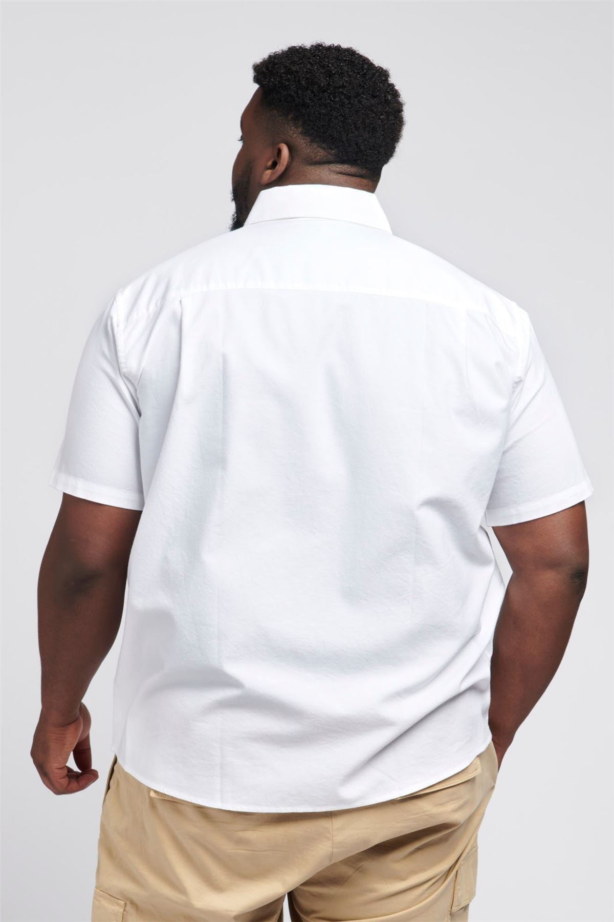 US Polo Plus Size Oxford Short Sleeve Shirt in Bright White, 3XL-5XL
