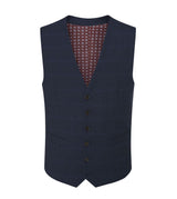 Skopes Hewes Suit Waistcoat For Men in Navy Blue Self Check, 36R to 62R