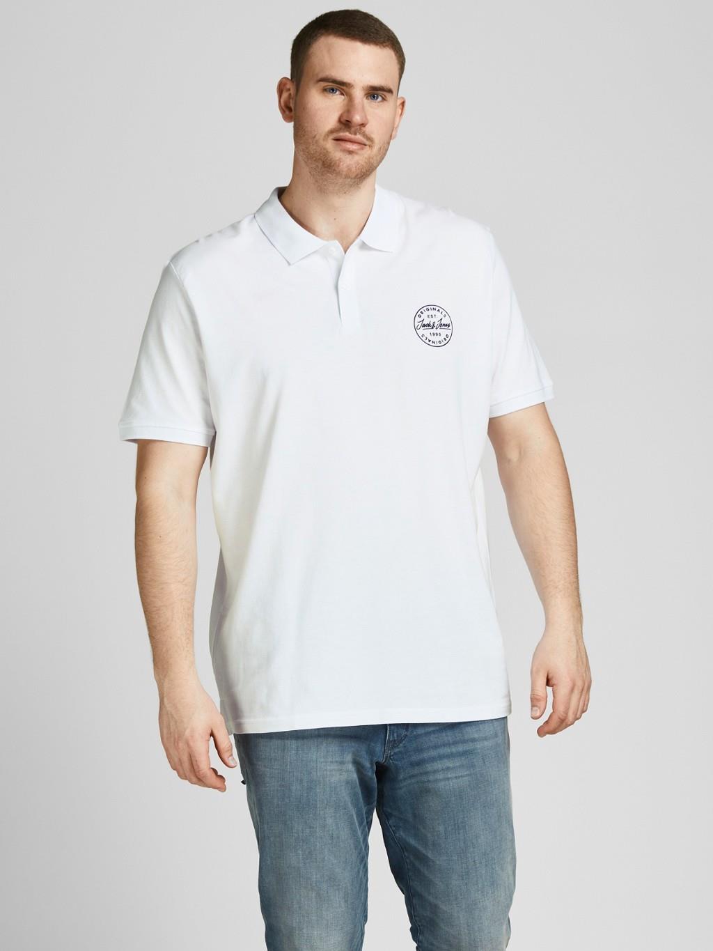 Jack & Jones Men's Plus Size Eshark Classic Short Sleeve Plain Polo Large to 6XL