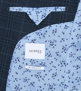 Skopes Spencer Suit Tailored Fit Jacket For Men in Navy Check, 36S-62L