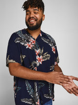 Jack & Jones Big & Tall Fit Size Men's Floral Short Sleeve Shirt In Soft Touch Viscose Size 1XL-6XL, 2 Colours