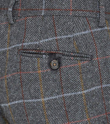 Skopes Men's Tailored Fit Doyle Wool Blend Check Suit Trouser in Grey Waist 32 to 56