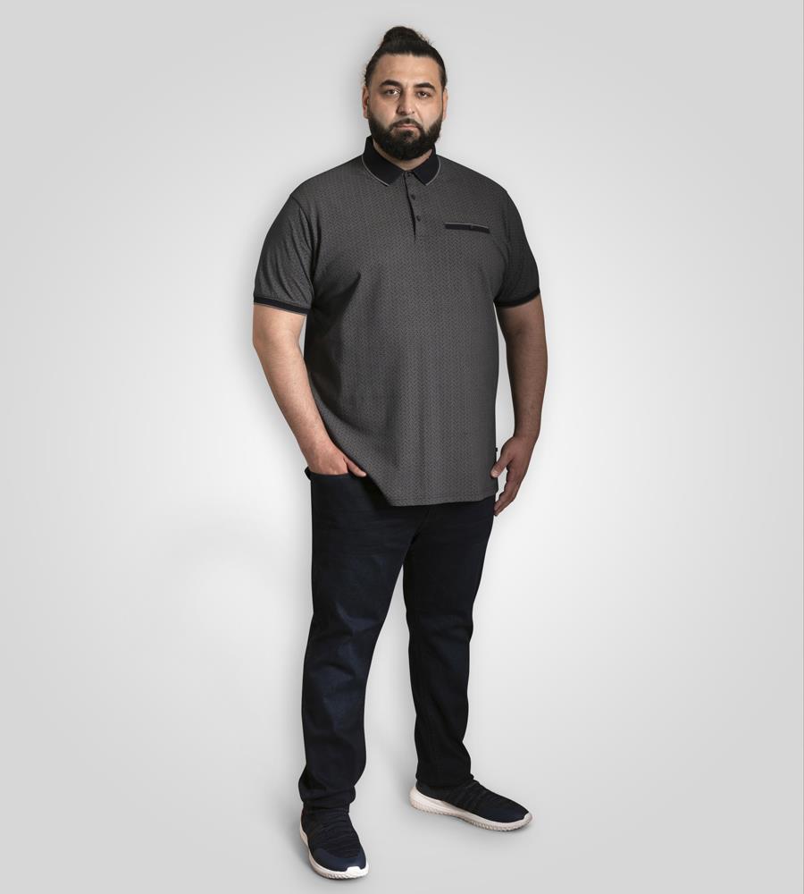 D555 SCARBOROUGH Printed Polo Shirt For Men (Tall) in Navy, LT-1XLT