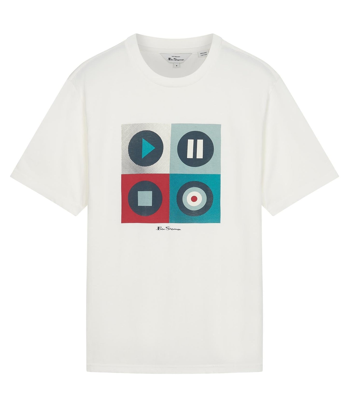 Ben Sherman Play Short Sleeve T-Shirt for Mens (0076135) in Snow White, 2XL-5XL