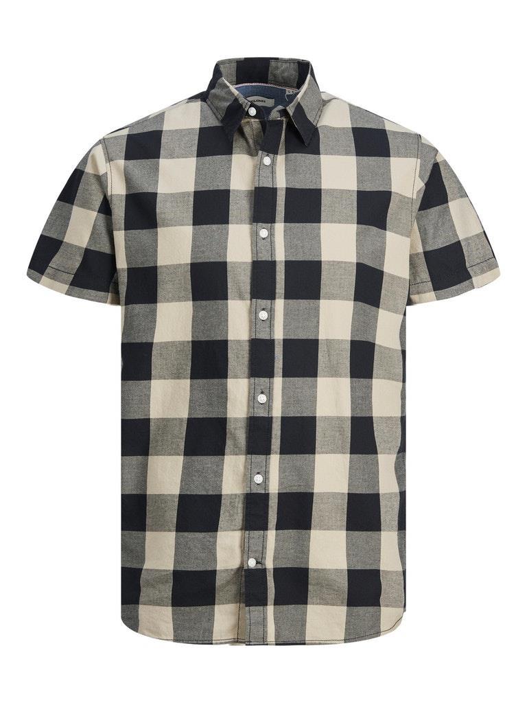 Jack & Jones Men's Plus Size Short Sleeves Checked Shirt Size 1XL to 6XL, 2 Colours