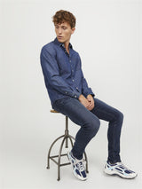 Jack & Jones Slim Fit Jeans For Men - JJIGLENN JJORIGINAL CB 812 NOOS in Blue Denim, 28W-38W