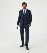 Skopes Hewes Suit Waistcoat For Men in Navy Blue Self Check, 36R to 62R