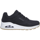 Skechers (GAR73690) Ladies Sports Uno Stand On Air in Black and White Size 2-8