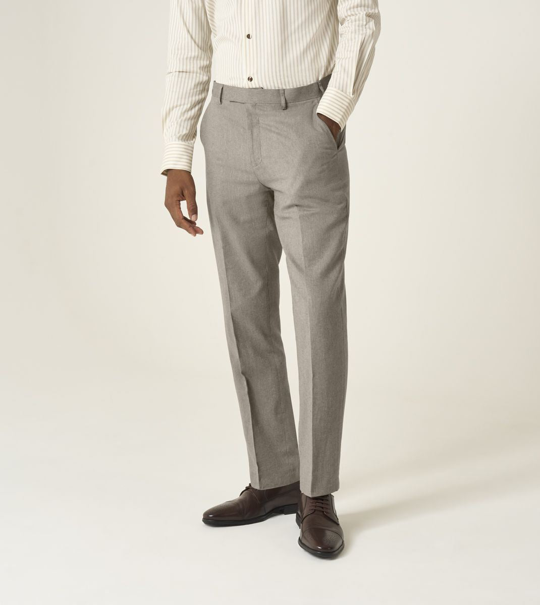 Skopes Calvados Suit Tailored Fit Trouser For Men in Stone Beige, 30W-58W