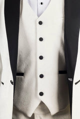 AK-24 - Men's White 3 Piece Velvet Wedding Tuxedo Suit