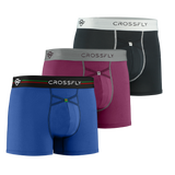 3-pack: IKON X Men's 3" Trunks - PlumGrey + Italia + Black