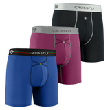 3-pack: IKON X Men's 6" Boxers - PlumGrey / Italia / BlkSilver