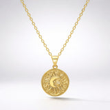 Alba Sun Coin Necklace | 18k Gold Plated