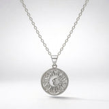 Alba Sun Coin Necklace | Silver