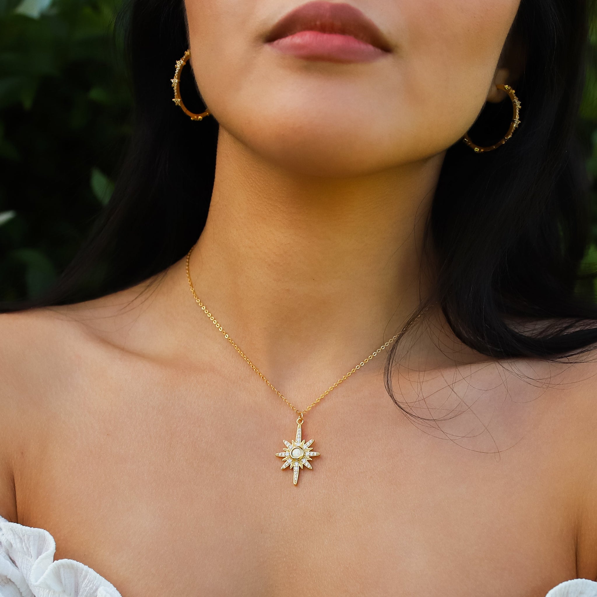 Heidi North Star Birthstone Necklace | 18K Gold Plated
