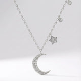Ariya Moon & Star Charm Necklace | Silver