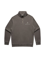 Script Faded Relax Half Zip Sweater