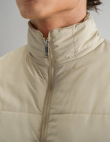 Cream Mock Neck Puffer Jacket
