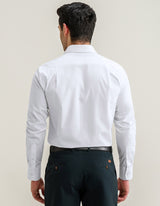 Self Textured White Formal Shirt