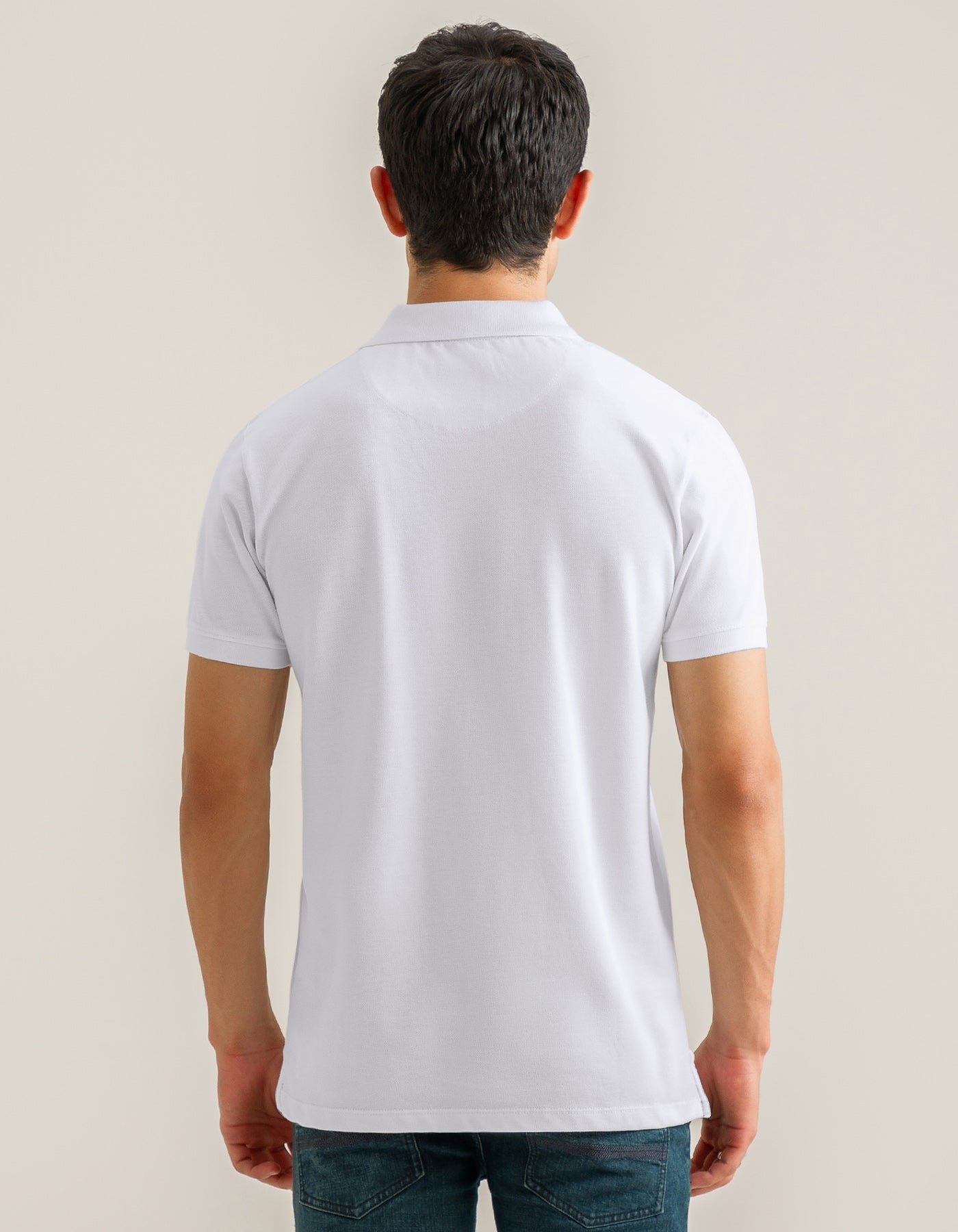 White Plain Pique Polo