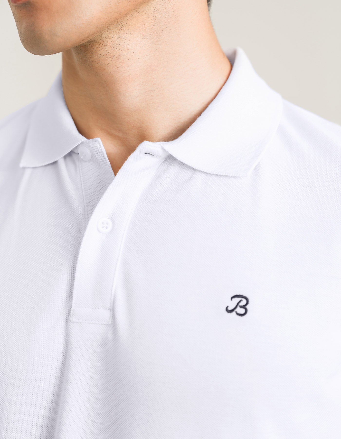 White Plain Pique Polo