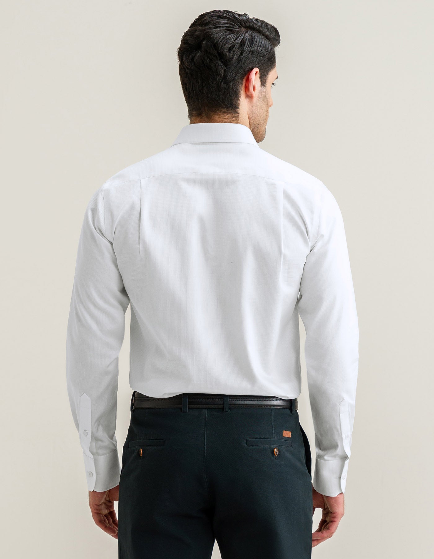 Easy Care Textured White Dress Shirt