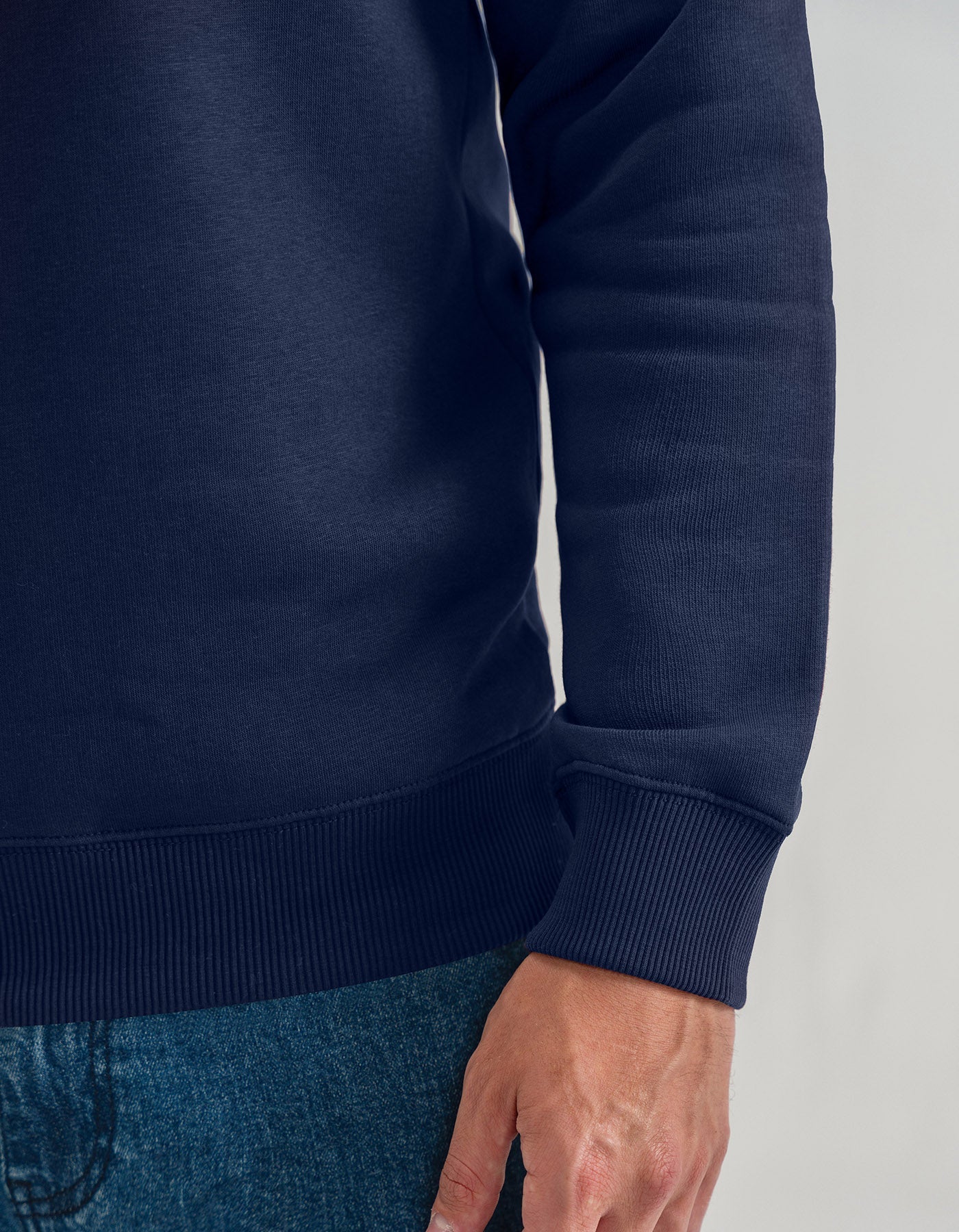 Navy Crew Neck Fleece Sweatshirt