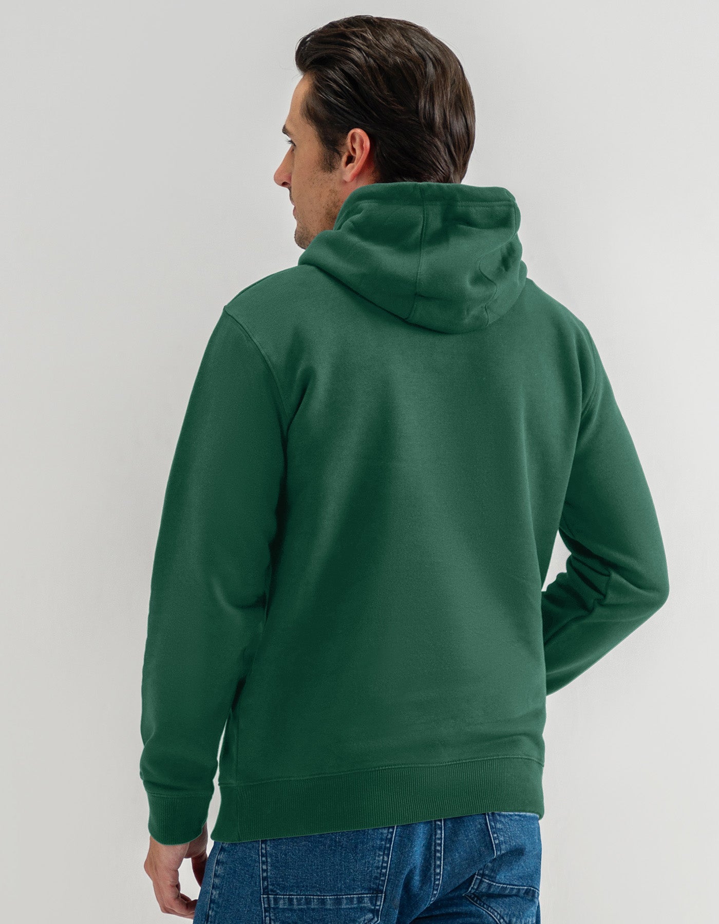 British Green Plain Pullover Fleece Hoodie