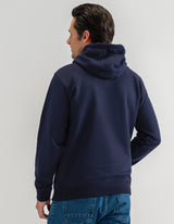 Navy and Red Fleece Pullover Hoodie