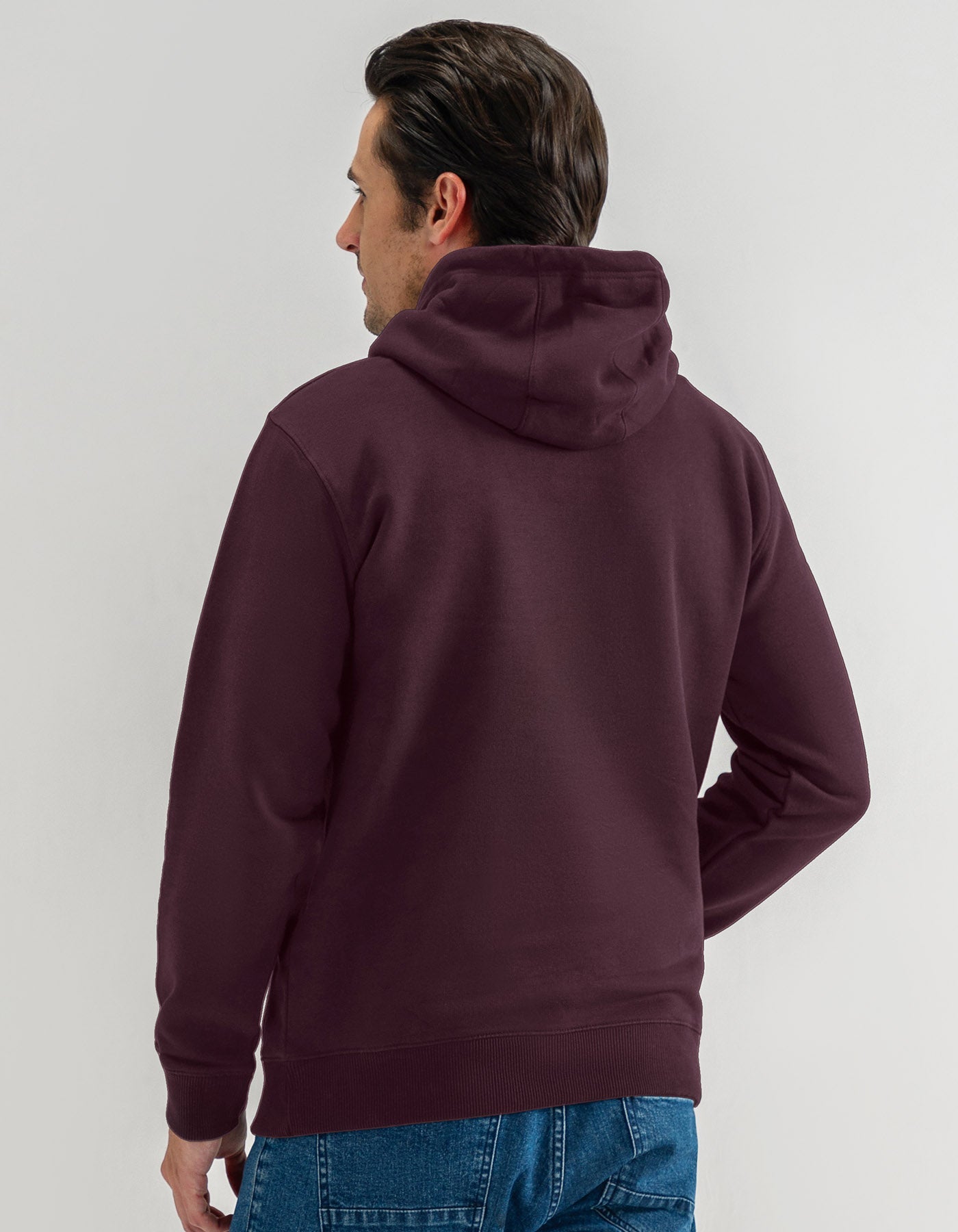 Maroon Plain Fleece Pullover Hoodie