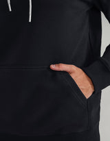 Black Plain Pullover Fleece Hoodie