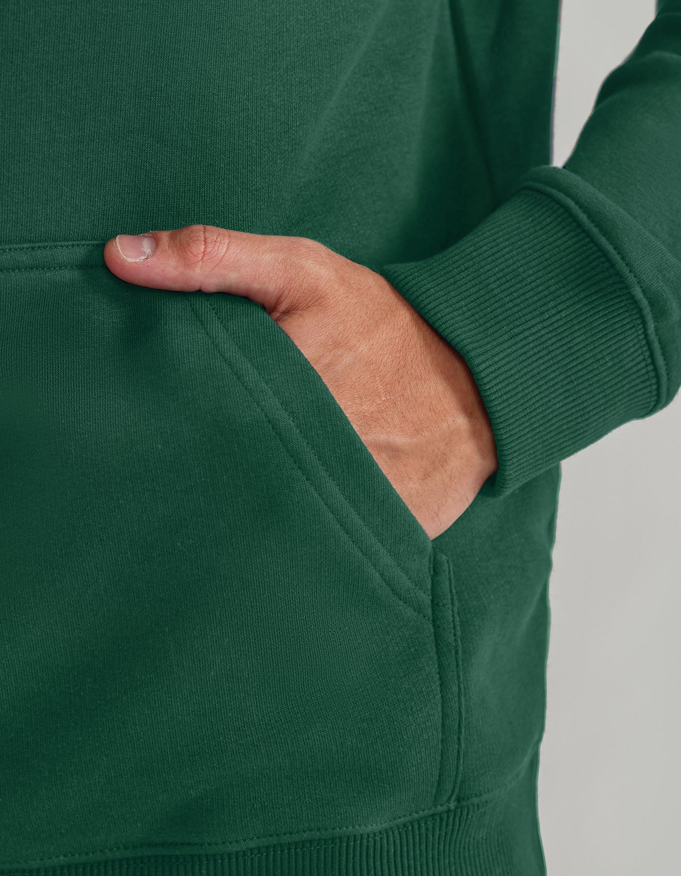 British Green Plain Pullover Fleece Hoodie