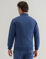 Mid Blue Mock Neck Fleece Zipper