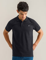Plain Black Pique Polo